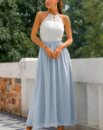 Claire | Abito lungo da donna con scollo all'americana per invitate a matrimoni
