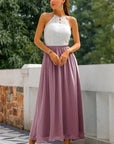 Claire | Abito lungo da donna con scollo all'americana per invitate a matrimoni