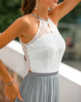 Claire | Abito lungo da donna con scollo all'americana per invitate a matrimoni