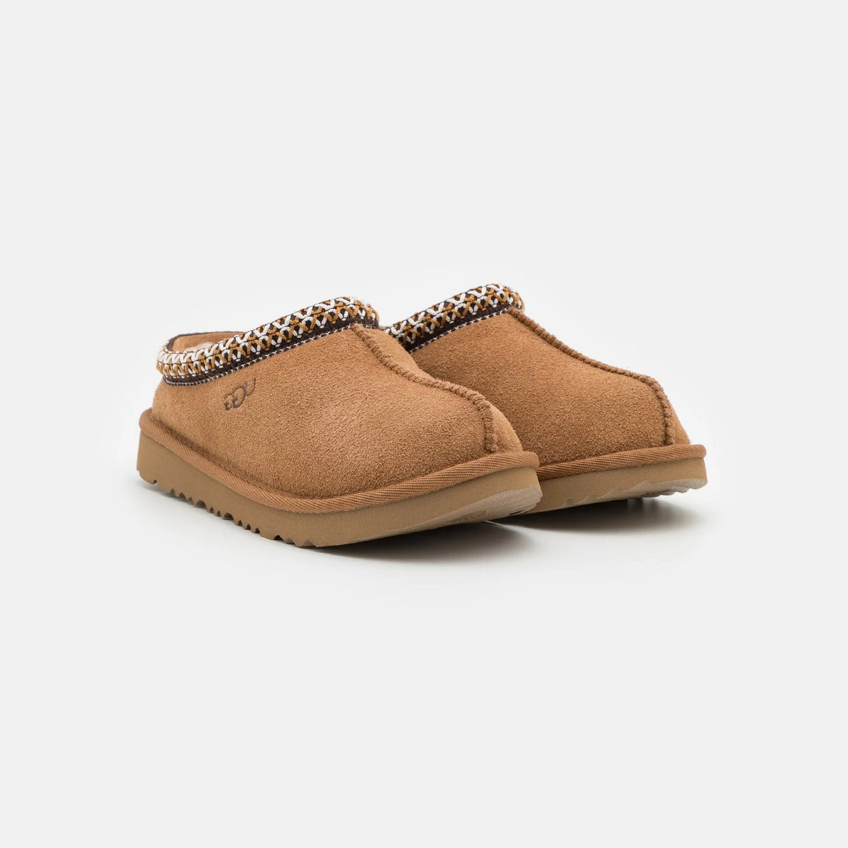 UGG Tasman II Chestnut ciabatte chiuse uomo e donna in pelle scamosciata e montone marrone chestnut, vista frontale