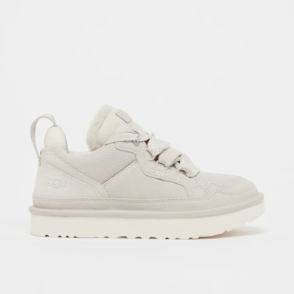 UGG Lowmel Ceramic sneakers donna in pelle scamosciata bianco, vista laterale