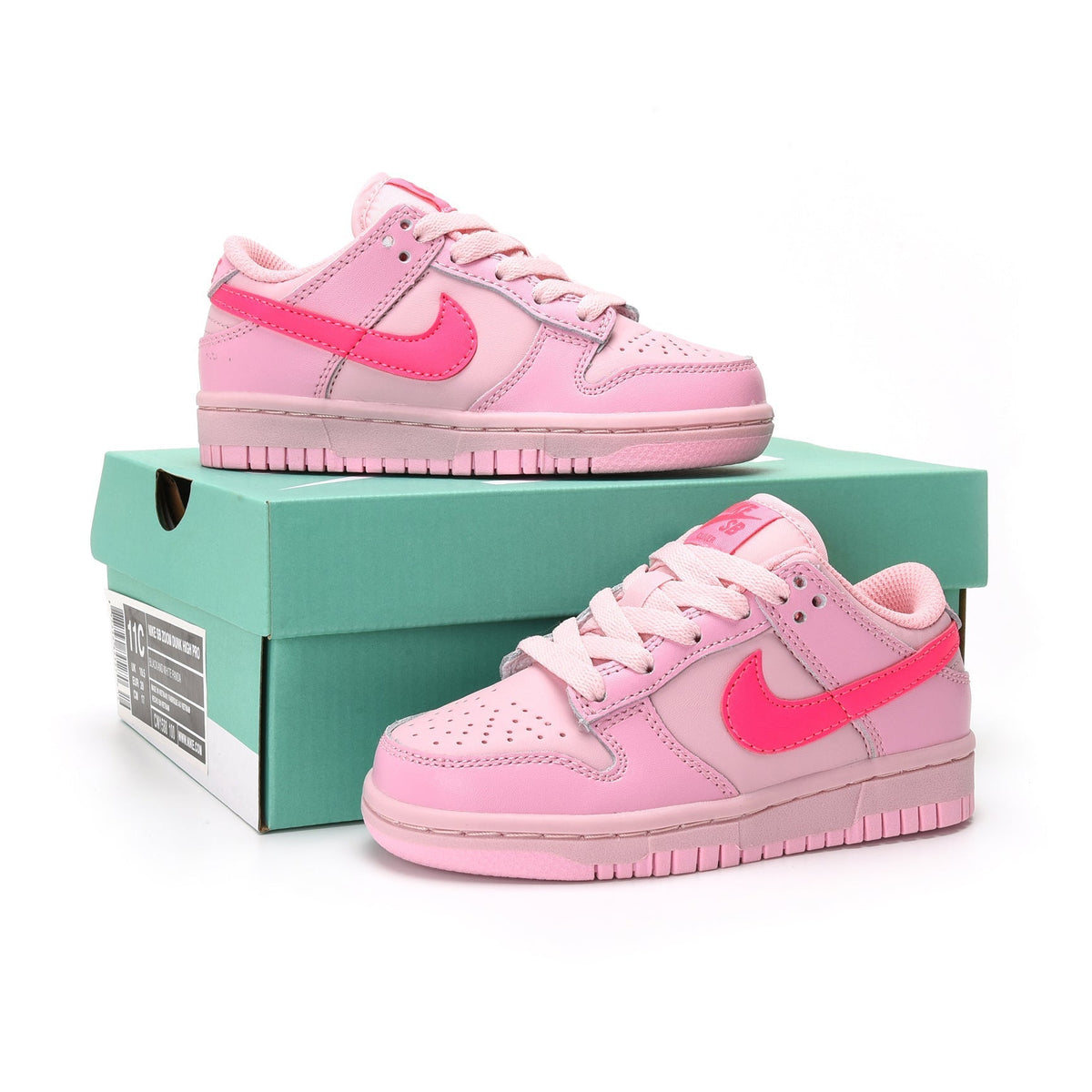 Nike Dunk Low Bambina Rosa Triplo Scarpe Casual alla Moda
