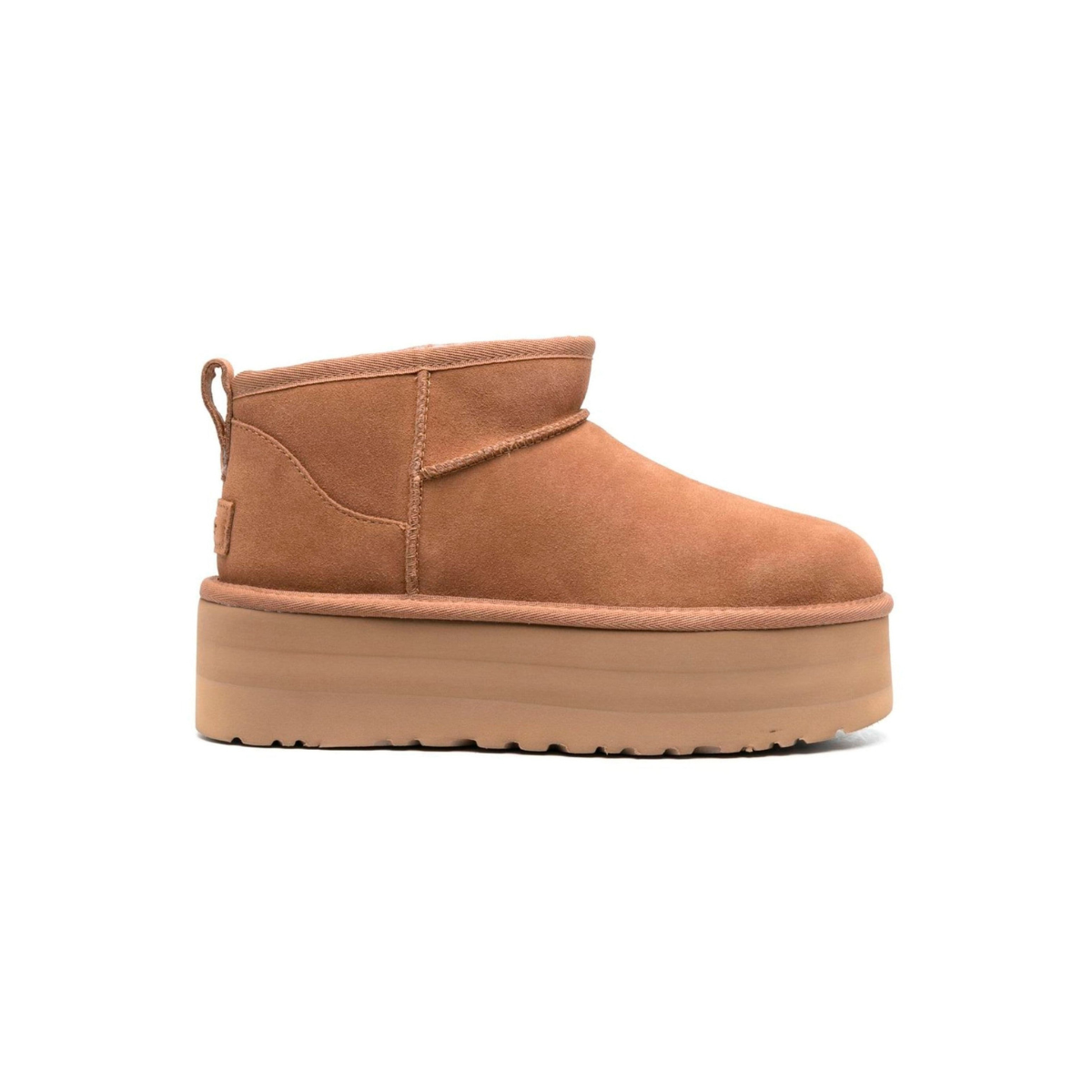UGG Classic Ultra Mini Platform Camel – Stivaletti con Zeppa Donna in Pelle Scamosciata e Montone Cammello