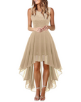 Drel Abito Donna – Abito Lungo Senza Maniche in Pizzo Collo Tondo Boho Chic Elegante