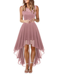 Drel Abito Donna – Abito Lungo Senza Maniche in Pizzo Collo Tondo Boho Chic Elegante