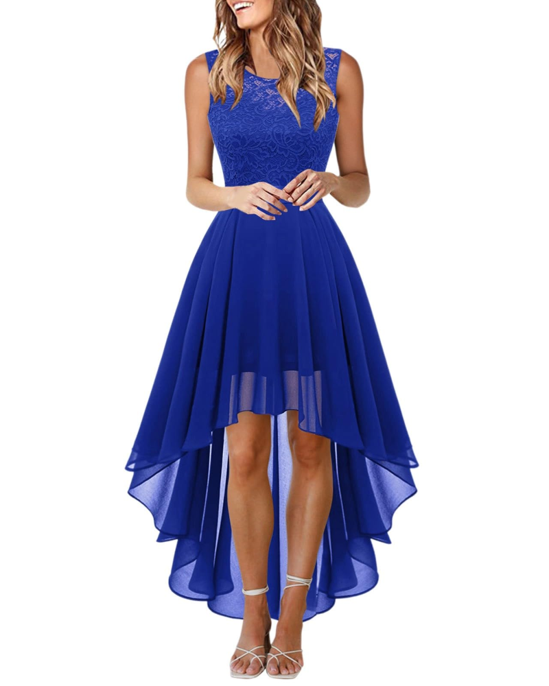 Drel Abito Donna – Abito Lungo Senza Maniche in Pizzo Collo Tondo Boho Chic Elegante