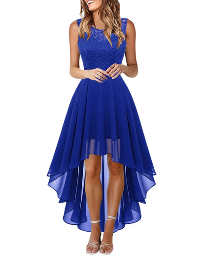 Drel Abito Donna – Abito Lungo Senza Maniche in Pizzo Collo Tondo Boho Chic Elegante