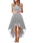 Drel Abito Donna – Abito Lungo Senza Maniche in Pizzo Collo Tondo Boho Chic Elegante