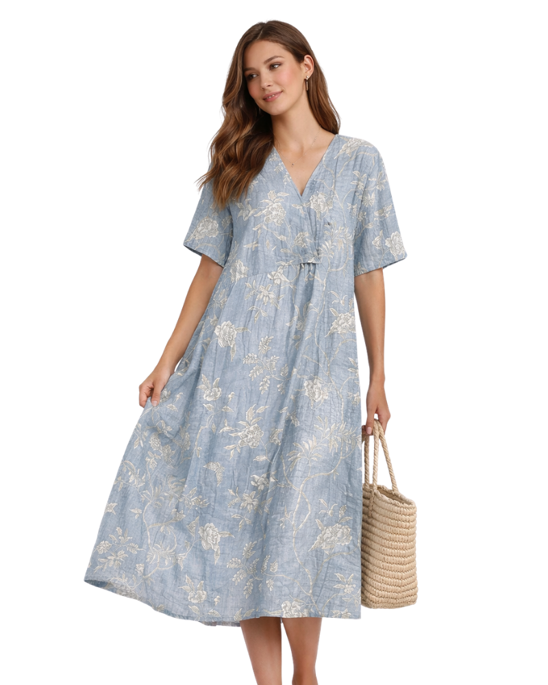 Sierra Vestito Donna Cotone – Taglio Fluido Elegante &amp; Tessuto Leggero Traspirante
