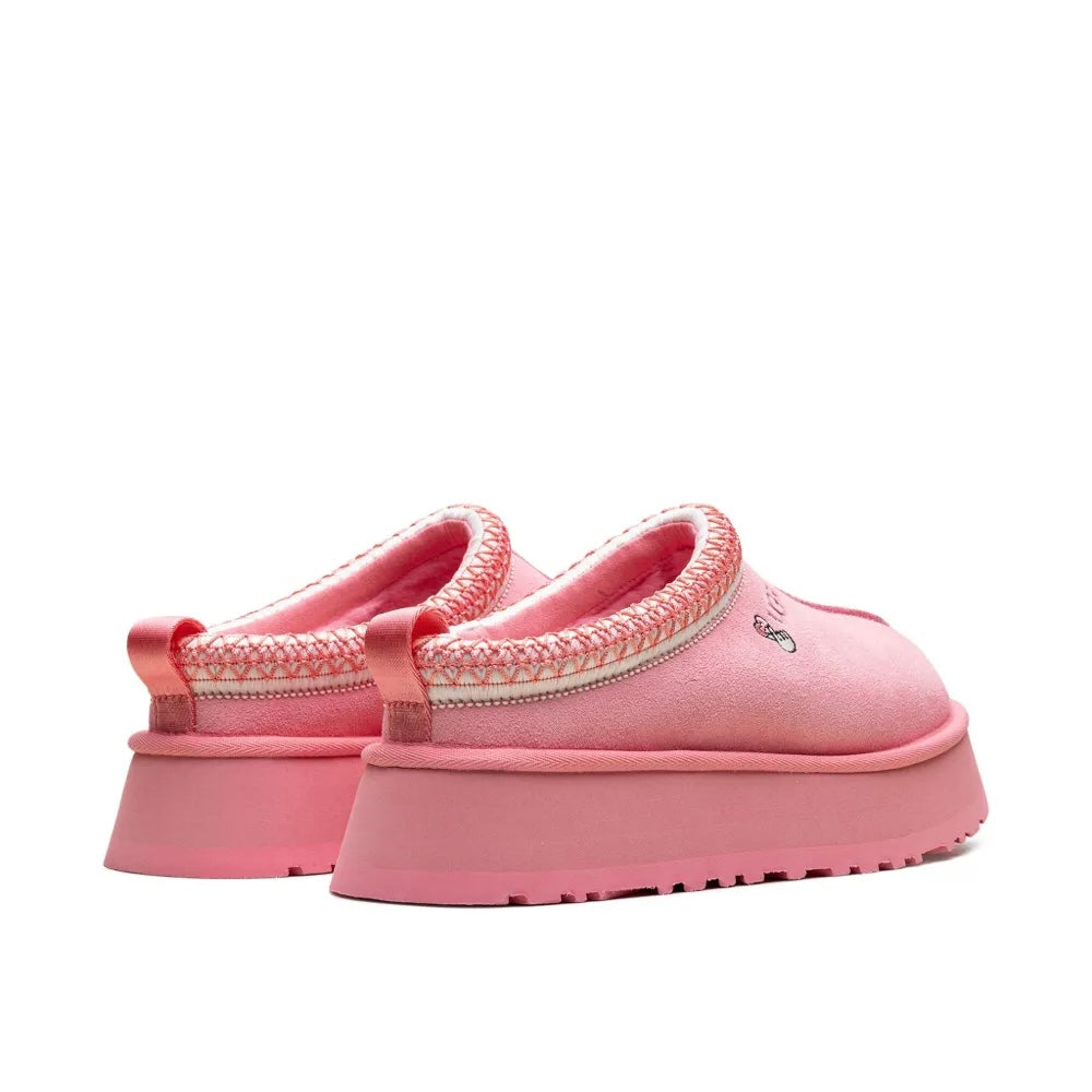 UGG Tazz Love '25 Tropical Pink ciabatte platform donna in pelle scamosciata e montone rosa, dettaglio suola
