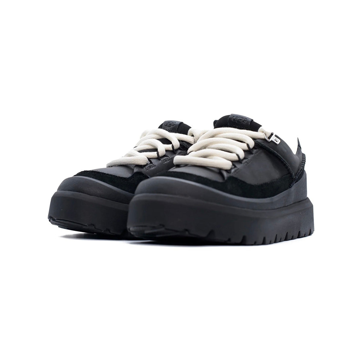 UGG Heritage Utility Sneaker Black sneakers uomo e donna in pelle scamosciata nero, vista frontale