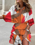 Vestito Mini con Volant Leggero da Donna – Scollo a V Vita Definita Taglio Fluido