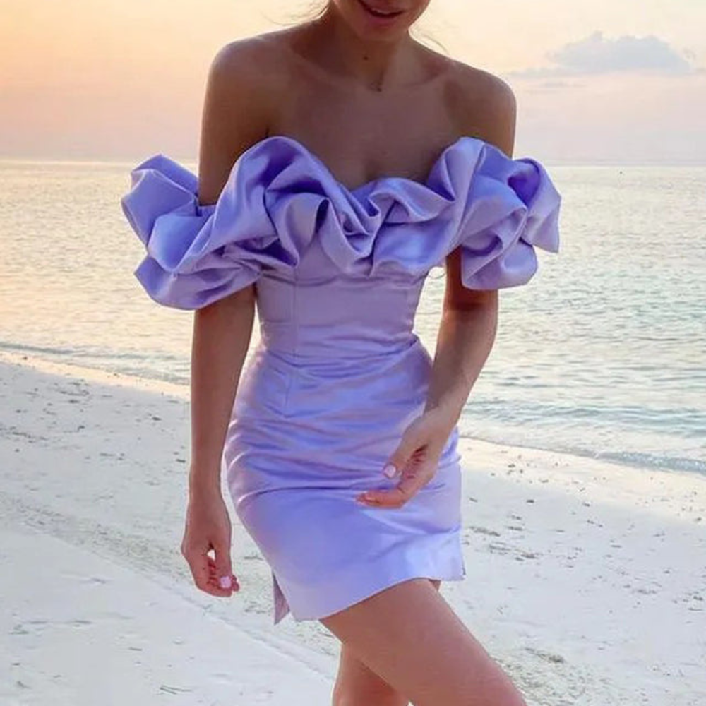 Ella | Vestito Mini con Volant da Donna per Ospiti di Matrimonio