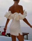 Ella | Vestito Mini con Volant da Donna per Ospiti di Matrimonio