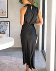 Eloise | Abito midi elegante da donna con scollo all'americana drappeggiato