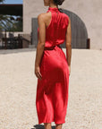 Eloise | Abito midi elegante da donna con scollo all'americana drappeggiato