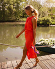 Emily | Vestito midi da donna senza maniche con scollo rotondo e spacco laterale