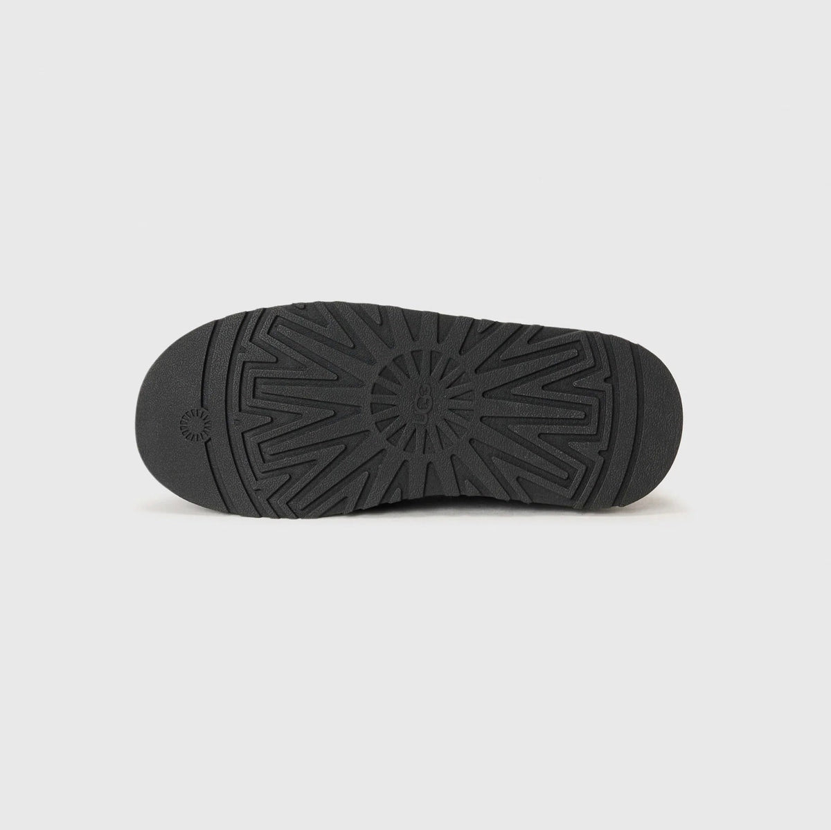 UGG Tazz II Black ciabatte platform donna in pelle scamosciata e montone nero, dettaglio interno