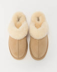 UGG Disquette Sand sabot donna in pelle scamosciata e montone beige sand, vista posteriore