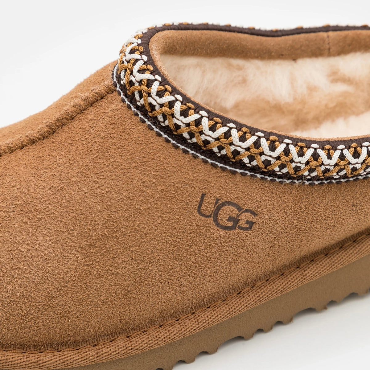 UGG Tasman II Chestnut ciabatte chiuse uomo e donna in pelle scamosciata e montone marrone chestnut, dettaglio interno