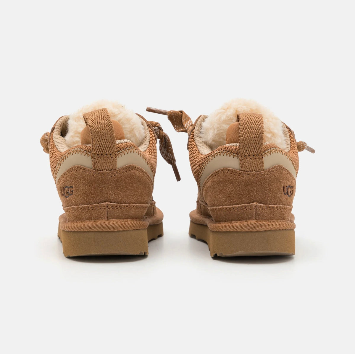 UGG Lowmel Chestnut sneakers bambino in pelle scamosciata marrone chestnut, dettaglio suola
