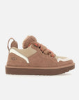 UGG Lowmel Rocky Oak sneakers donna in pelle scamosciata marrone quercia, vista laterale