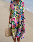 Florence | Abito midi a righe boho da donna con scollo a V