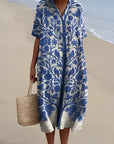Florence | Abito midi a righe boho da donna con scollo a V