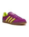 Sneakers Adidas Gazelle Indoor Viola Shock e Giallo Fluo in Suede