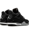 Nike Air Jordan 4 Black Canvas Uomo Sneakers Eleganti