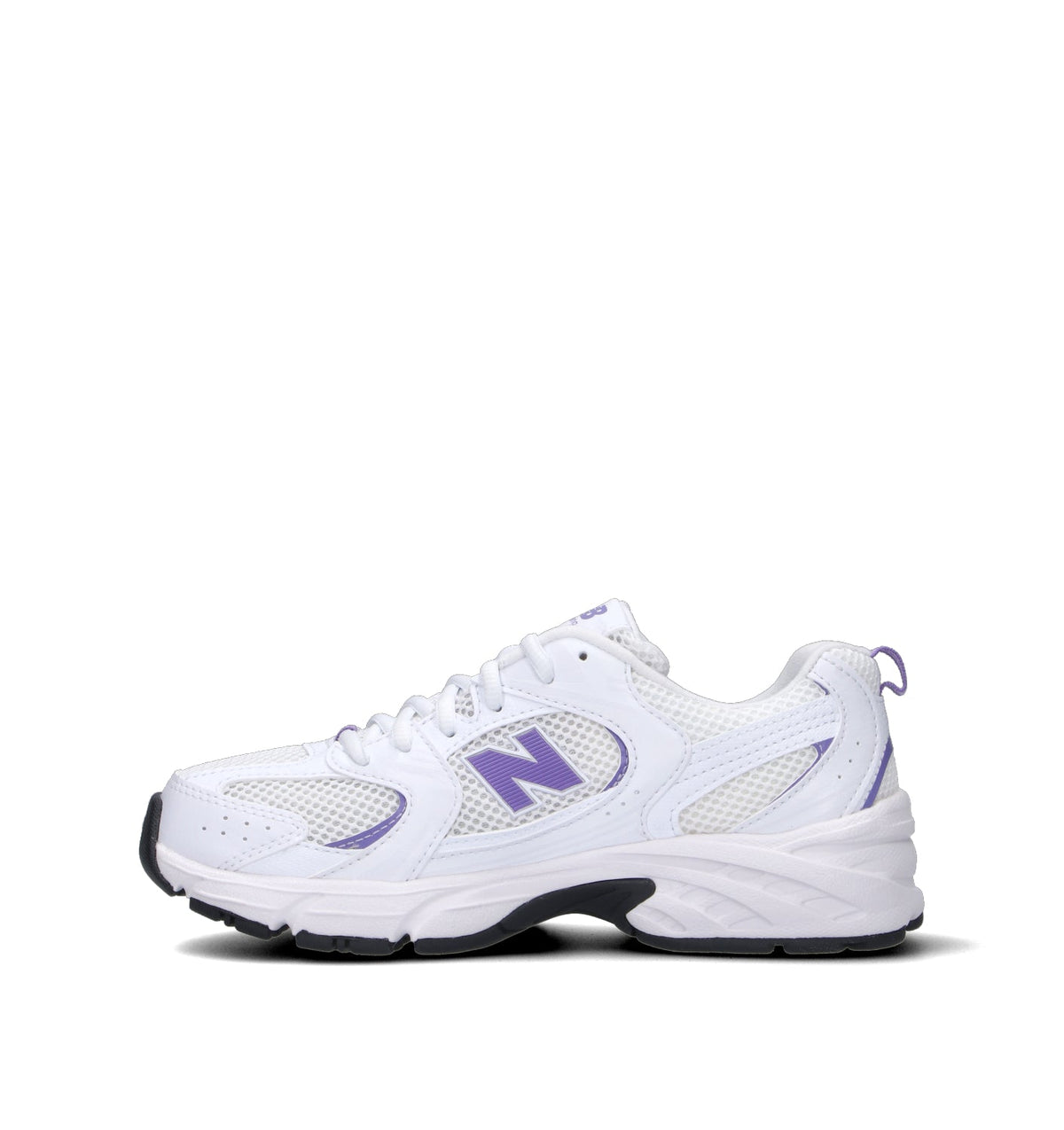 New Balance 530 sneakers ragazzi in bianco viola - vista dettaglio