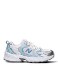 New Balance 530 sneakers ragazzi in bianco azzurro sea salt - vista laterale