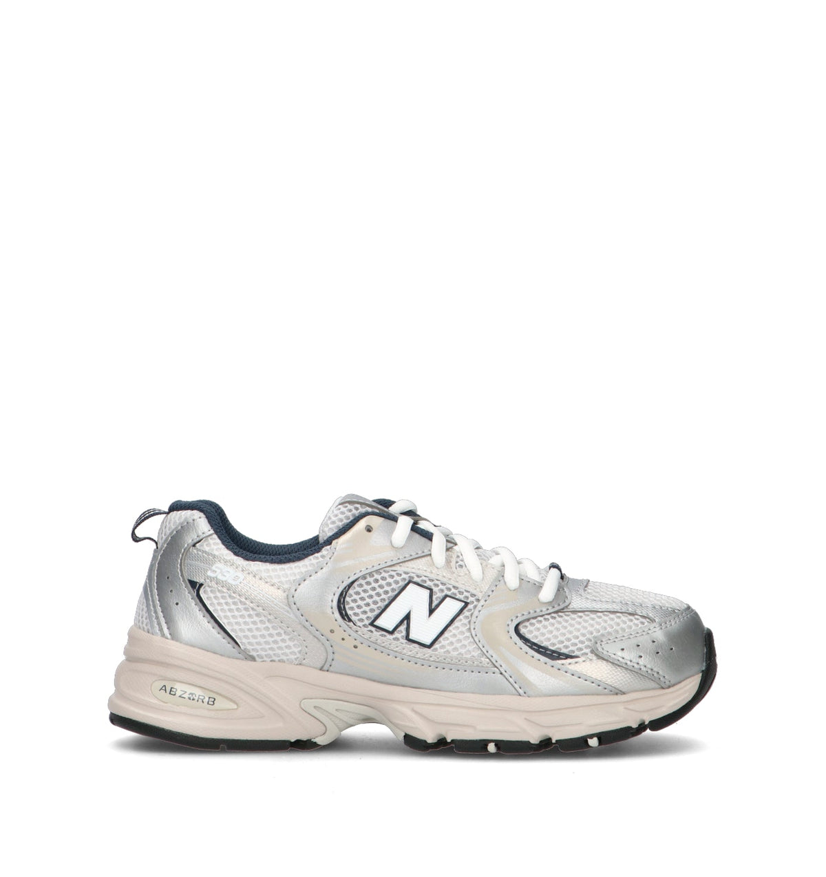 New Balance 530 sneakers ragazzi in argento summer fog - vista laterale