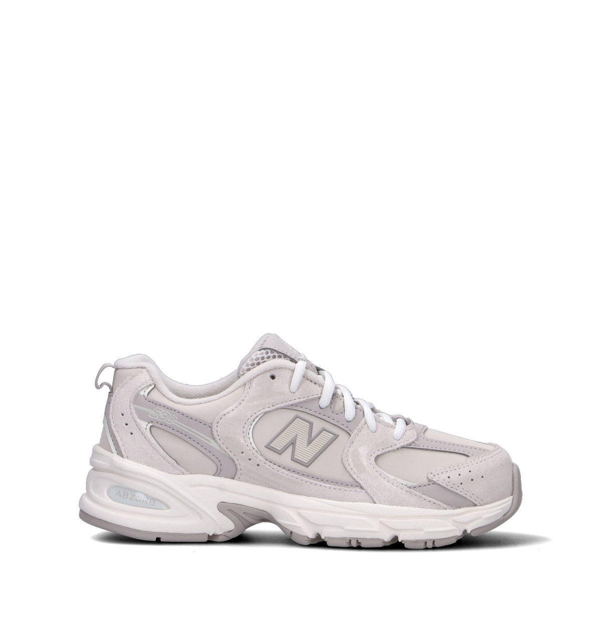 New Balance 530 sneakers ragazzi in bianco moonbeam - vista laterale