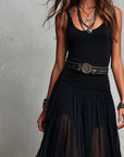 Grace | Abito lungo boho senza maniche da donna con scollo a V
