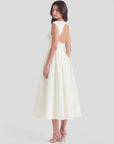 Grace | Abito midi vintage da donna con scollo a barca e gonna ampia