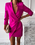 Abito blazer mini donna strutturato – portafoglio con cintura, taglio aderente