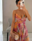 Hazel | Abito lungo elegante plissettato da donna