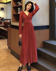 Abito lungo donna in cotone, maniche lunghe — vista 4