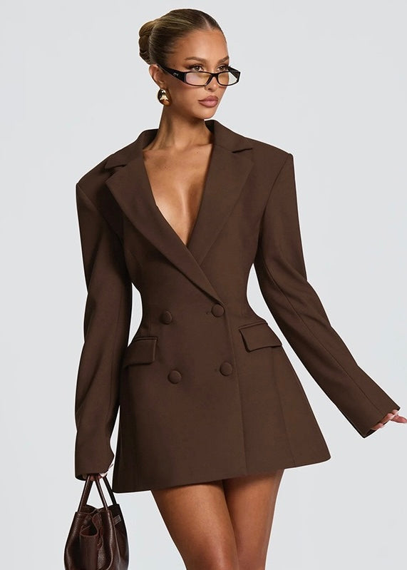 Mini blazer da donna – Scollo profondo e spalle strutturate