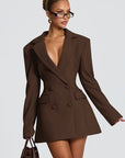 Mini blazer da donna – Scollo profondo e spalle strutturate