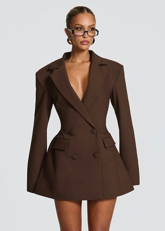 Mini blazer da donna – Scollo profondo e spalle strutturate