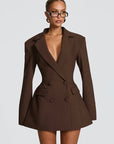 Mini blazer da donna – Scollo profondo e spalle strutturate