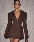 Mini blazer da donna – Scollo profondo e spalle strutturate