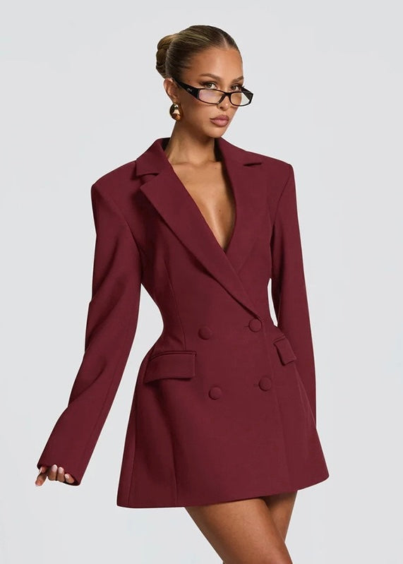Mini blazer da donna – Scollo profondo e spalle strutturate
