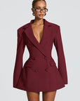 Mini blazer da donna – Scollo profondo e spalle strutturate