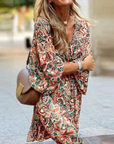 Ivy | Abito lungo boho da donna con maniche lunghe e stampa