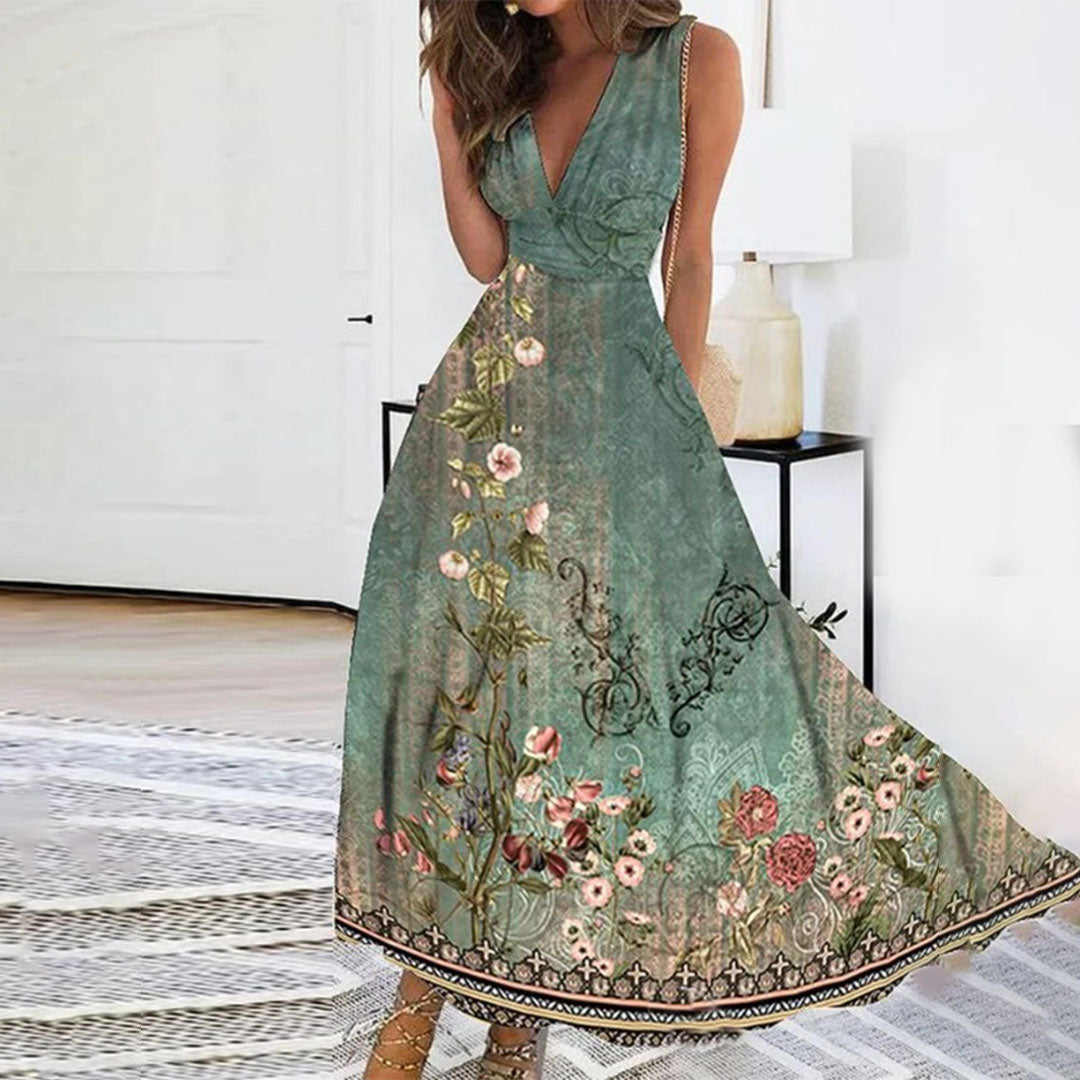 Ivy | Abito lungo senza maniche con scollo a V da donna