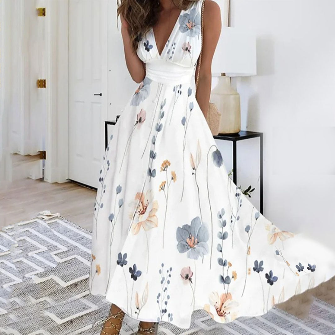 Ivy | Abito lungo senza maniche con scollo a V da donna