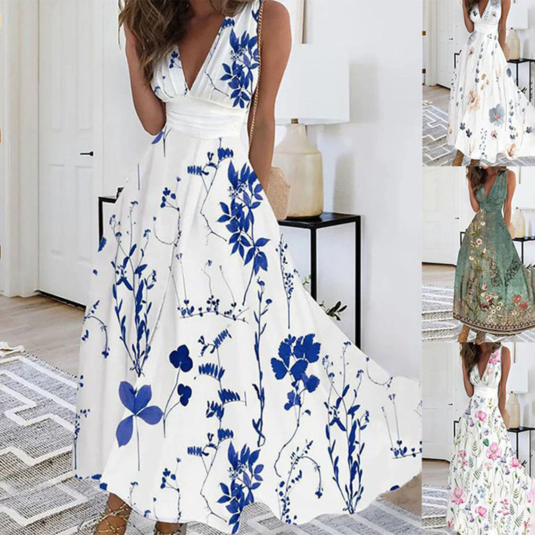 Ivy | Abito lungo senza maniche con scollo a V da donna